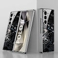 Miniatyrbillede 2 af 5: GKK Etui til Samsung Galaxy Z Fold6 5G Elektroplettering Trykt Mønster Hærdet Glas+PC Telefoncover Multicolor Style E