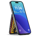 Miniatyrbillede 3 af 5: FIERRE SHANN iPhone 16 Pro Etui Kortholder Støtteben Læder RFID-blokering Bagcover Multicolor Style A