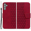 Miniatyrbillede 1 af 5: Til Samsung Galaxy A34 5G Etui Rombe Præget PU Læder Telefon Wallet Cover Multicolor Style E