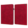 Miniatyrbild 1 av 5: För Amazon Fire Max 11 Pu Läder Case Korthållare Mönstertryckt Stativ Cover Red