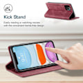 Miniatyrbild 5 av 5: AUTSPACE A01-serien för iPhone 11 Pro 5,8 tum PU Läderfodral RFID-blockerande Plånboksställ Flipskydd Multicolor Style D