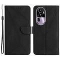 Pikkukuva 1 / 5: Ht05 Läppäkansi Oppo Reno10 Pro+ 5g -puhelimelle, pehmeäpintainen jalustallinen lompakkokotelo painetulla kuviolla Black