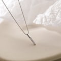 Miniatyrbillede 2 af 2: Dame Zircon Rektangulær Vedhæng Halskæde X115, 2 Farver silver
