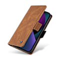Miniatyrbild 5 av 5: YIKATU YK-005 Skinnkänsla PU Läder Plånboksfodral med Stötsäkert Ställ för iPhone 15 Multicolor Style C