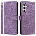 Miniatyrbillede 1 af 5: Læder Wallet Case med RFID-blokering til Samsung Galaxy A35 5G - Grøn Multicolor Purple