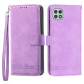 Miniatyrbild 1 av 5: Dierfeng Df-03 Stand Phone case För Samsung Galaxy A22 5g (eu-version), Linjer Imprinted Pu-läder cover Purple