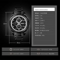 Miniatyrbild 4 av 5: Skmei 1378 30m Vattentät Metall Quartz Watch Svart Black