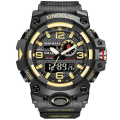 Miniatyrbild 1 av 5: Smael Digital Herr Militär Klockor Dual Time Vattentät Lyx Topp Watch Herr Sport Led Quartz Analog Armbandsur Herr Black Golden