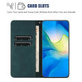Miniatyrbillede 4 af 5: Wallet Case til iPhone 15 Plus Foldbart Stativ PU Læder Retro Blomsterpræget Telefoncover Green