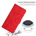 Miniatyrbild 5 av 5: För Xiaomi Redmi 10a Phone Case Skin-touch Feeling Retro Pu Läder Sylinje Dekor Cover Red
