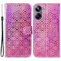 Miniatyrbillede 1 af 5: PU læder folio etui med blændende blomstermønster og stativ til Realme 10 Pro 5G Multicolor Style C