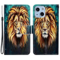 Pikkukuva 1 / 5: Kuvioitu nahkalompakko puhelinkotelo iPhone 15:lle, pudotuksenkestävä puhelinjalustakansi Lion