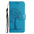 Miniatyrbillede 5 af 5: Til Samsung Galaxy A15 5G Etui Ugle Træ Præget Læder Flip Telefon Cover med Pung Multicolor Style A