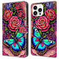 Miniatyrbillede 1 af 5: PU-læder flipcover med stativfunktion til iPhone 16 Pro Multicolor Style G