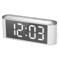 Miniatyrbillede 1 af 5: Vækkeur til soveværelse, digitalt urdisplay, 3 lysstyrkeniveauer, til boligindretning i soveværelset - hvid skal