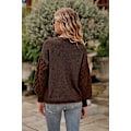 Miniatyrbillede 3 af 5: Dame 2023 Vinter Pullover Sweater Afslappet Langærmet Rund Hals Løs Tyk Strikket Jumper Toppe Bluse Coffee X-Large