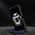 Miniatyrbild 4 av 5: Skal för Samsung Galaxy S24 FE Mönstertryckt Skyddande Läder Flip Fodral - Panda Multicolor Skull