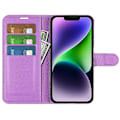 Pikkukuva 2 / 5: Puhelinlaukku jalustalla iPhone 15 Plus -puhelimelle, PU-nahkainen lompakkokotelo Multicolor Style H
