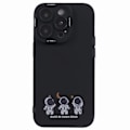 Miniatyrbild 1 av 5: För Iphone 13 Pro Max Astronaut Design phone case Stötsäkert skyddande mjukt Tpu- cover Three Astronauts Black