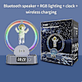 Miniatyrbild 2 av 4: Klocka Bluetooth Högtalare Klocka Bord Gio Bord Klocka Sovrum Dekoration Bord Klocka Sovrum Gio Glödande väckarklocka C Silver