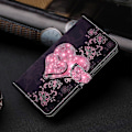 Miniatyrbillede 5 af 5: Wallet Case til Samsung Galaxy A52 4G/5G/A52s 5G, PU Læder Stand 3D Mønster Print Telefon Cover Multicolor Lace Hearts