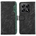 Miniatyrbild 1 av 5: Fodral för Xiaomi 14T Pro Färgskarvning Läder Flip Telefonfodral RFID-blockering Multicolor Style C