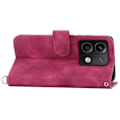 Miniatyrbillede 2 af 5: Læder telefoncover med 2 stropper til Xiaomi Redmi Note 13 5G/Note 13 5G Multicolor Wine Red
