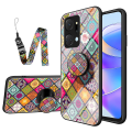 Pikkukuva 1 / 5: Kukkakuvioinen puhelinkotelo Honor X7a 5g:lle, jalustallinen PC+TPU+karkaistu lasi -puhelinkuori kaulanauhalla Color Pattern