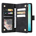 Miniatyrbillede 2 af 5: Til Samsung Galaxy A06 Etui Lynlås Pung Multiple Kortpladser Læder Telefon Cover Multicolor Style C