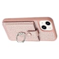 Miniatyrbillede 3 af 5: Kortlommer Læder Bagcover med Ringstøtteben til iPhone 15 Plus/14 Plus Multicolor Style A