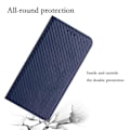 Miniatyrbillede 5 af 5: Til iPhone 15 Pro Max Kulfibertekstur PU Læder+TPU Wallet Case Foldbart Stativ Telefon Cover Multicolor Style B