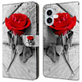 Pikkukuva 1 / 5: iPhone 16 Plus -lompakkokotelo magneettilukolla ja 3D-kuviollisella nahkapuhelinkuoressa Multicolor Style A