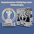 Miniatyrbild 2 av 5: Klocka Bluetooth Högtalare Klocka Bord Gio Bord Klocka Sovrum Dekoration Bord Klocka Sovrum Gio Glödande väckarklocka C Silver
