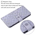 Miniatyrbillede 4 af 5: Præget Blomsterpung Læder Beskyttelsesetui Magnetisk Lås Flip Cover til Samsung Galaxy A22 5G