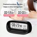 Miniatyrbild 3 av 5: Digital väckarklocka, batteridriven stor sifferskärm Kompakt väckarklocka för sovrumskalender Temperaturtimer LCD-klocka med snoozeläge LCD Ala