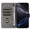 Miniatyrbillede 2 af 5: Pung etui til iPhone 16 Pro Max med RFID-blokering, PU læder cover med stativ Multicolor Style D