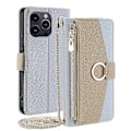 Pikkukuva 1 / 5: iPhone 15 Pro PU-nahkainen sormipidike puhelinkotelo lompakkoteline täysi suojaava kansi meikillä Multicolor Style D