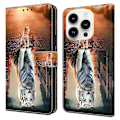 Miniatyrbild 1 av 5: För iPhone 15 Pro Fodral 3D Mönstertryck Läder Plånboksfodral Multicolor Style K