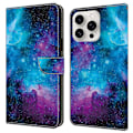Miniatyrbild 1 av 5: För iPhone 16 Pro Skal Mönstertryckt Skyddande Läder Flip Fodral - Panda Multicolor Starry Sky