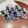 Pikkukuva 4 / 5: Samsung Galaxy S23 Ultra -kotelo, astronautin jalusta, galvanointi, glitter-suojus Multicolor Silver