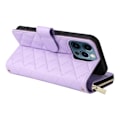 Miniatyrbillede 5 af 5: Til iPhone 12 Pro Max Wallet Case Rhombus Grid Læder Telefon Cover med Korte/Lange Stropper Multicolor Style E