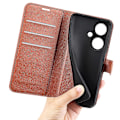 Miniatyrbild 4 av 5: Phone case för Oppo K11 5g plånbok Litchi Texture Shell anti-scratch Stativ Pu Läder Cover Brown