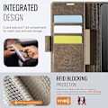 Pikkukuva 4 / 5: Samsung Galaxy A33 5G -kotelo AUTSPACE A11 RFID-suojattu retro nahkainen matkapuhelinlompakkokotelo Multicolor Brown