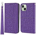 Miniatyrbild 1 av 5: För iPhone 15 Plus Fodral Splitsad PU Läder Ställ Plånboksfodral med Rem Multicolor Style E