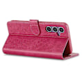 Miniatyrbillede 4 af 5: LC.IMEEKE Etui til Samsung Galaxy A56 5G, kalveskindsstruktur PU læder stativ pung telefoncover - Grå Multicolor Rose
