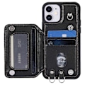 Miniatyrbillede 2 af 5: Style 008 Stødsikkert etui til iPhone 11 RFID-blokerende PU+TPU telefoncover med stropper Multicolor Style A