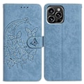 Pikkukuva 1 / 5: iPhone 16 Pro Max -kotelo, perhoskukka-kuvioitu PU-nahkainen lompakkokotelo jalustalla Multicolor Sky Blue