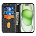 Miniatyrbild 2 av 5: För iPhone 15 Plus Fodral Splitsad PU Läder Ställ Plånboksfodral med Rem Multicolor Style F