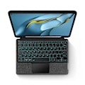 Miniatyrbillede 2 af 5: Til Huawei MatePad Pro 10.8 (2021) Læder Etui + Bluetooth Tastatur med Baggrundsbelyst Trackpad