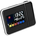Miniatyrbild 5 av 5: Projektionsväckarklocka med väderstation Projektorklocka med temperaturfuktighet med display LED-bakgrundsbelysning för sovrum (svart)